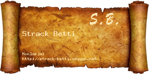 Strack Betti névjegykártya